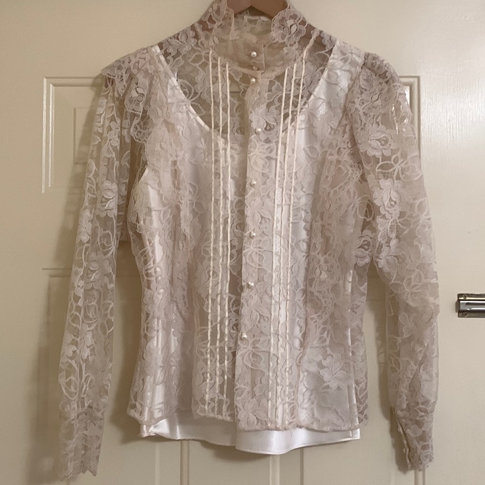 Vintage Blouse with silk undershirt
